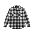 Black & White Plaid Flannel Button-Up Shirt