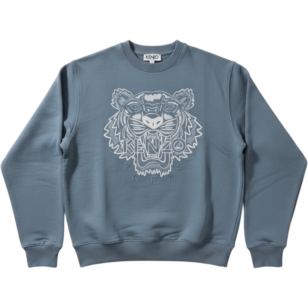 Kenzo Slate Blue-Gray Tiger Sweatshirt